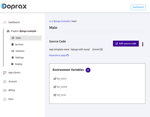 Doprax built-in online editor