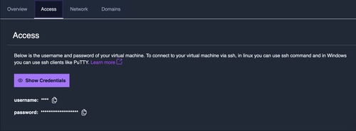access in VM