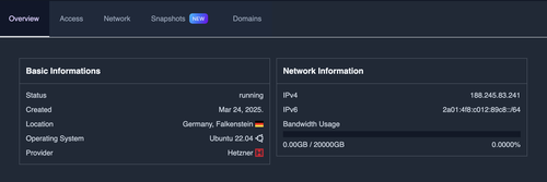 accessing snapshots from VM page