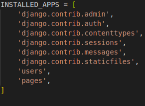 add pages to installed_apps