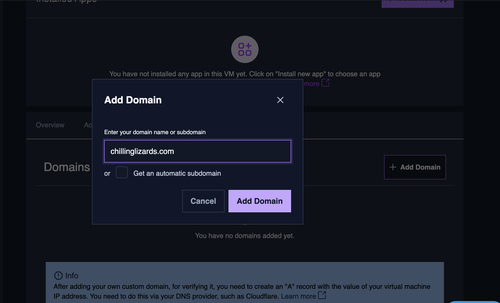 adding sub-domain