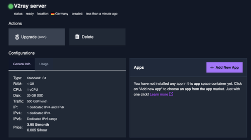 app space created