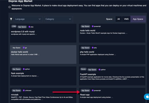 list of app spaces app in the app market