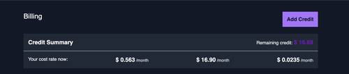 billing page