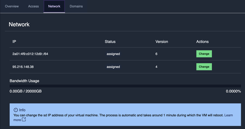 change of ip button