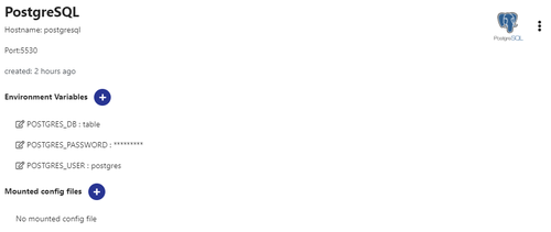 config postgres username and password