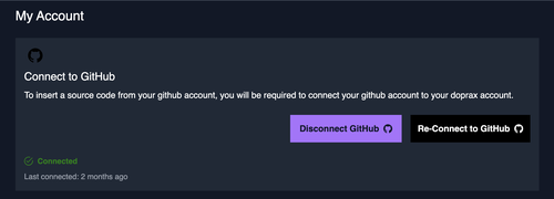 connect github to doprax