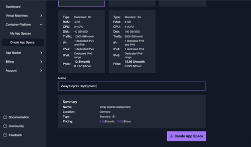 create app space