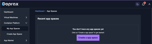 create app space