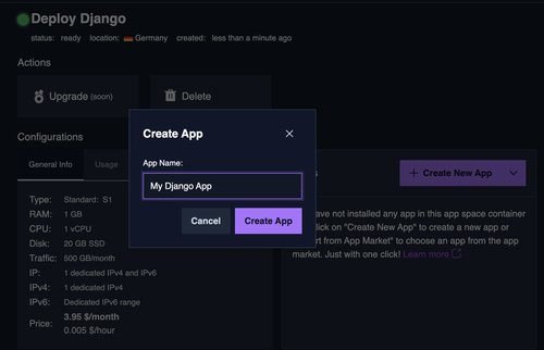 create new app