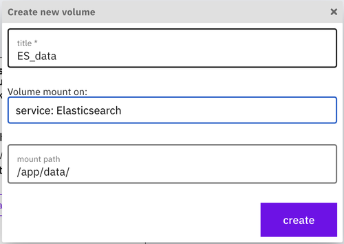 create new volume for elasticsearch service