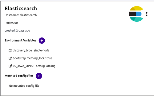 elasticsearch service added with env variables
