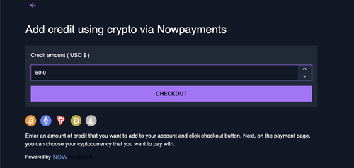 enter crypto amount