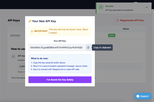 generated api key