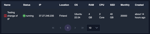 ip address of running vms
