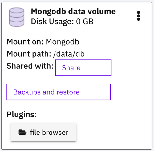 mongodb volume created by default