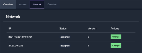 network tab for ip change