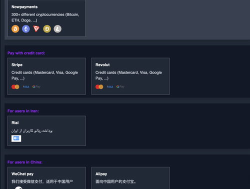 payment options available on Doprax