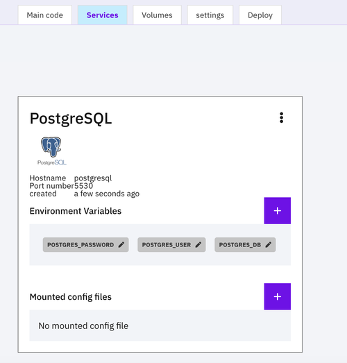 postgresql service added