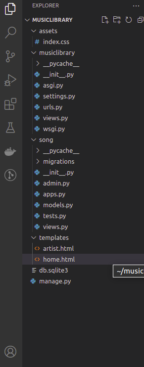 project folder structure