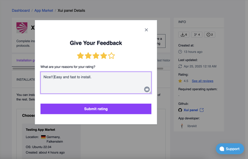 rating & reviewing app