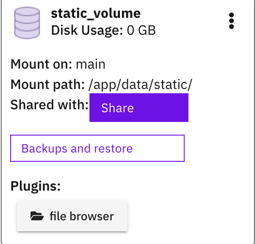 share button on static volume