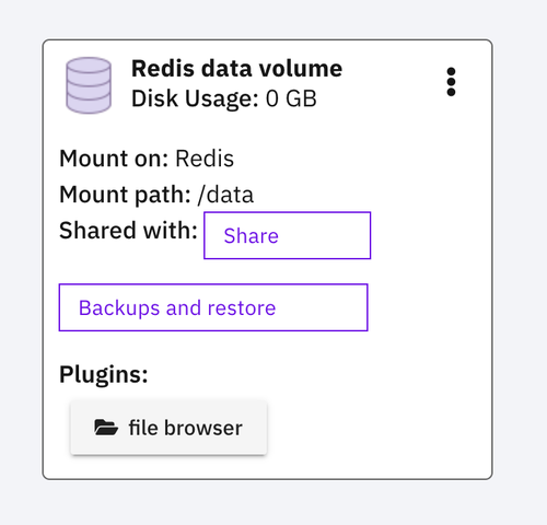 volume created automatically for redis service