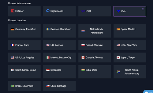 Vultr provider on Doprax