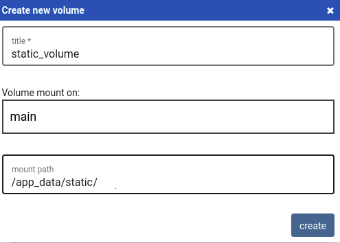 add volume for static files