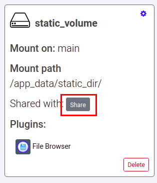 Share static volume with nginx