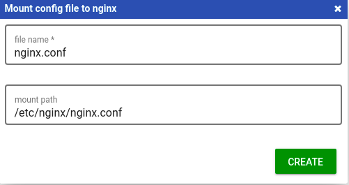 create a mounted config file to nginx