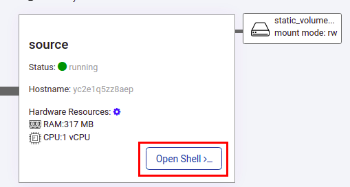 open shell button