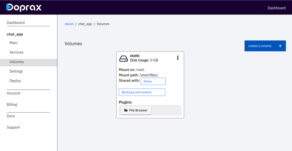 static file volumes