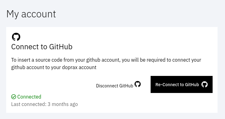 Disconnect Doprax from GitHub