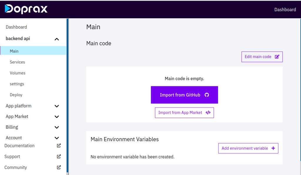 Import code from github
